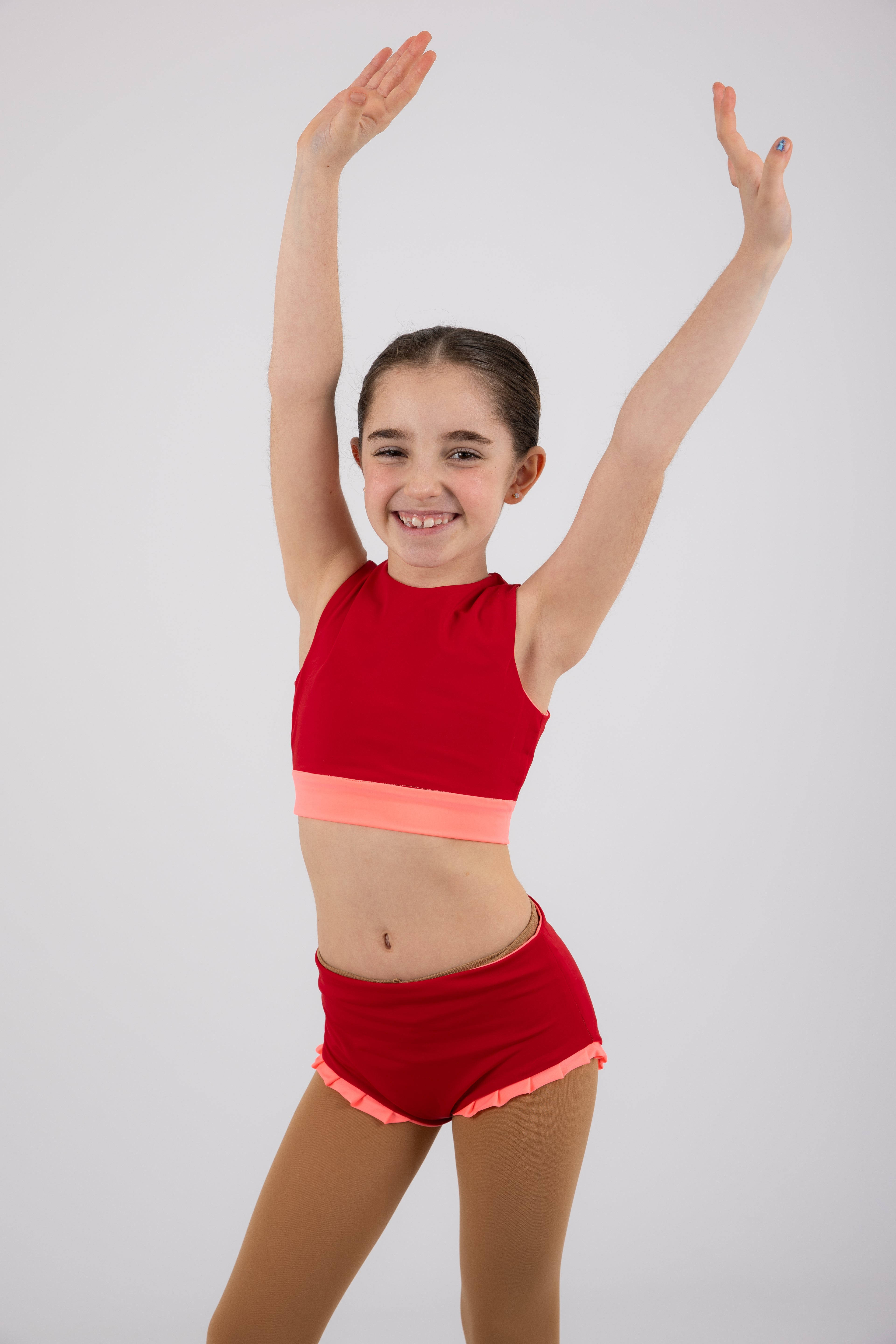 Conjunto Rosa/Vermelho (Top + Culote)