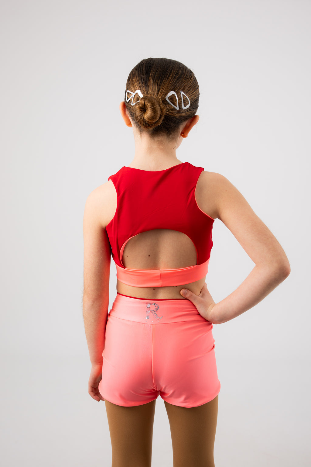 Conjunto Rosa/Vermelho (Top + Calções)