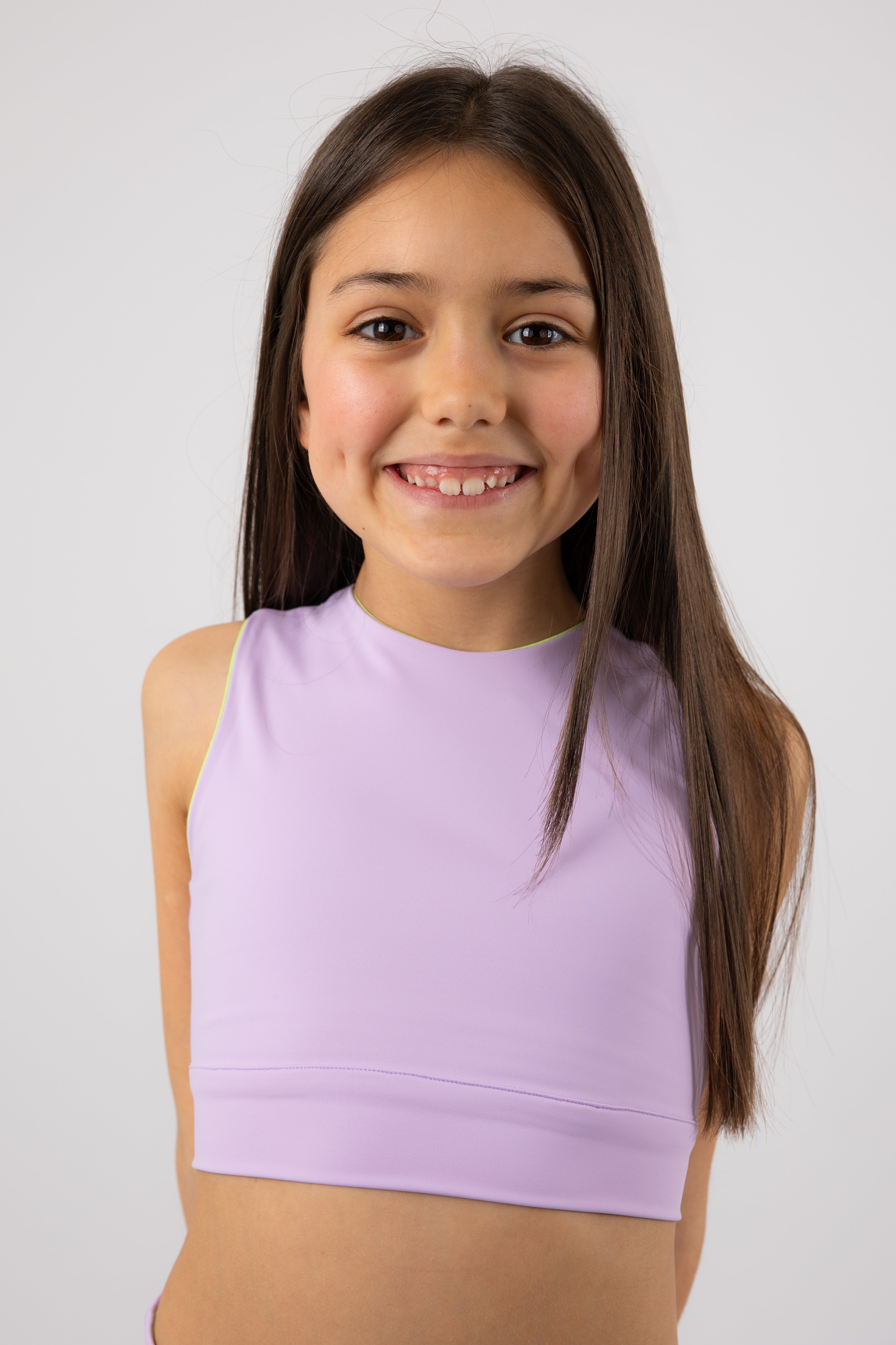 Top Reversível Lilás/Verde Lima