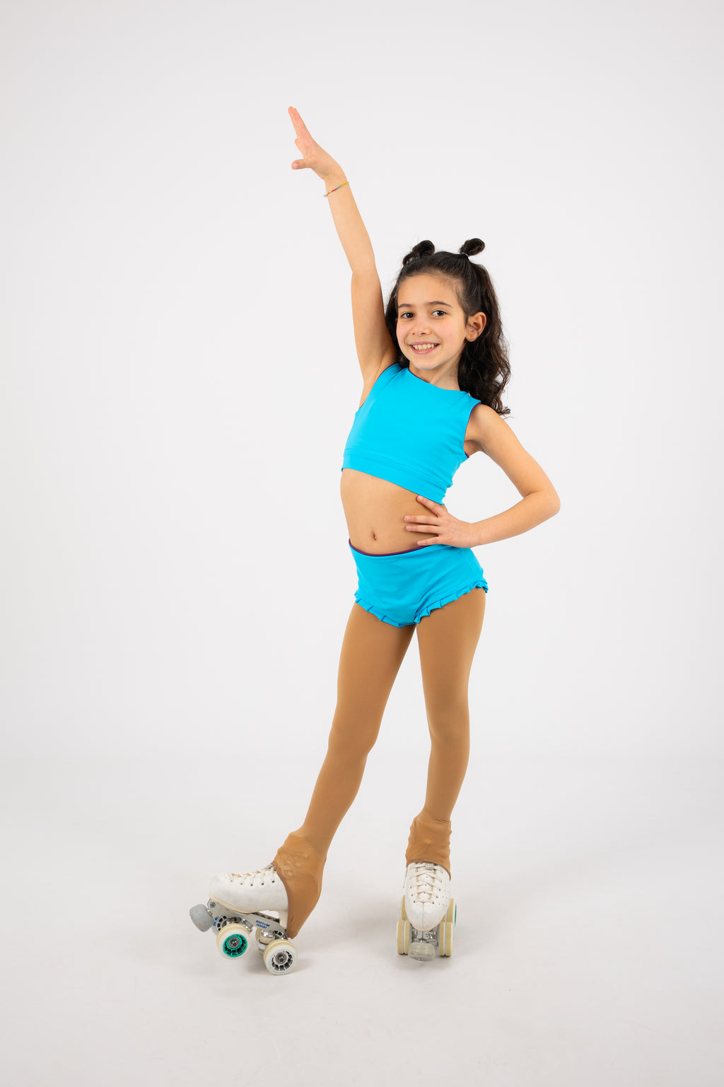 Conjunto Azul/Beringela (Top + Culote)