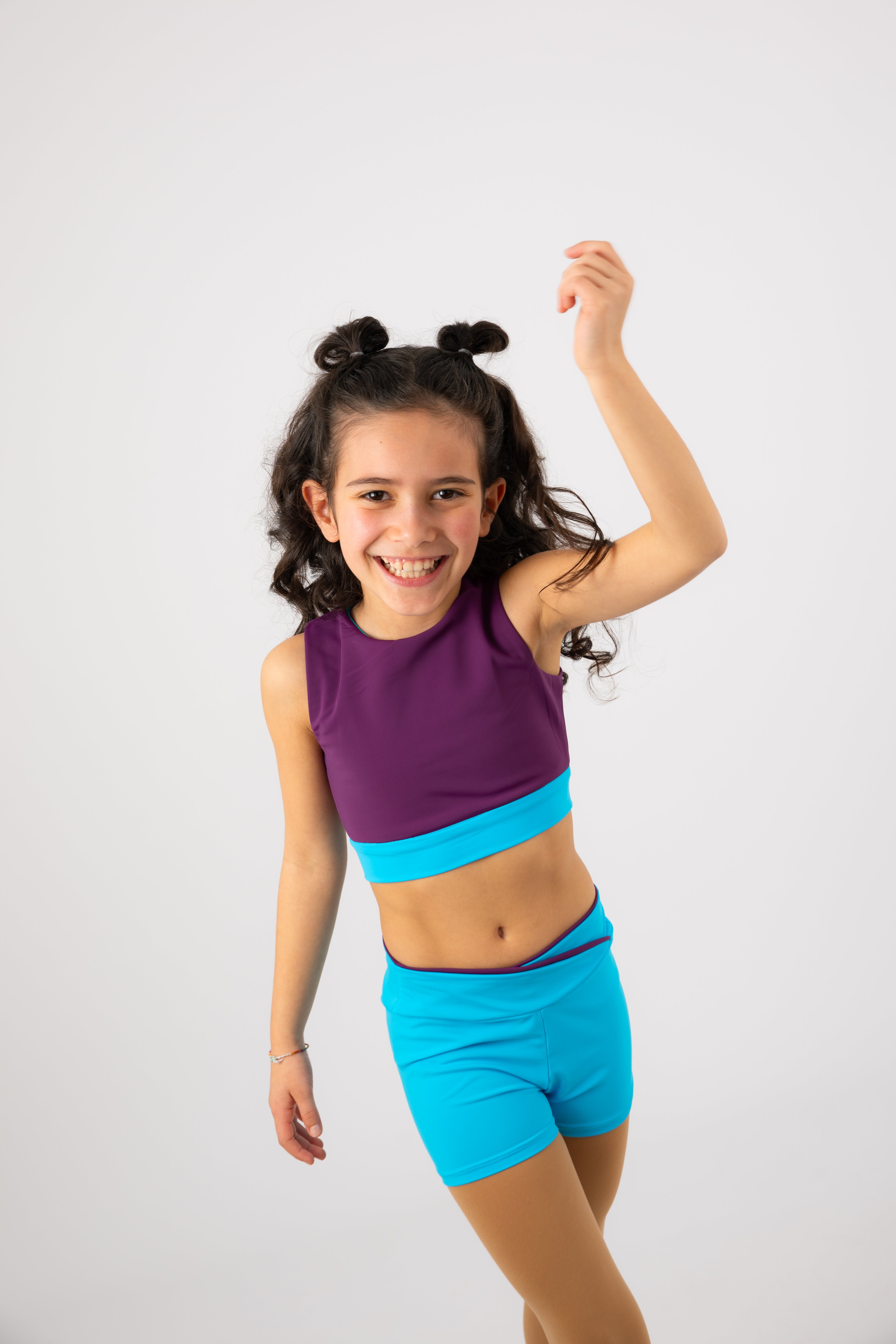 Top Reversível Azul/Beringela