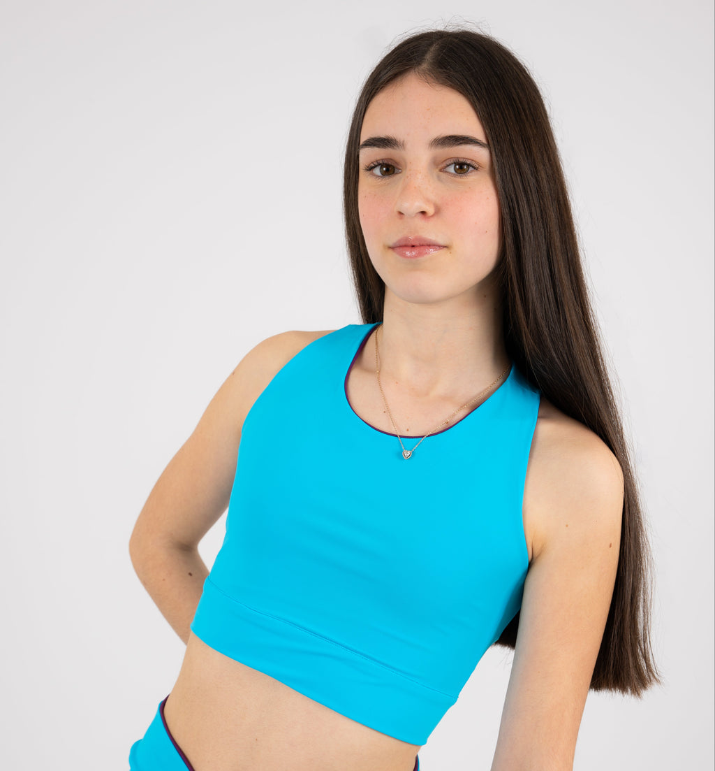 Top Reversível Azul/Beringela Adulto