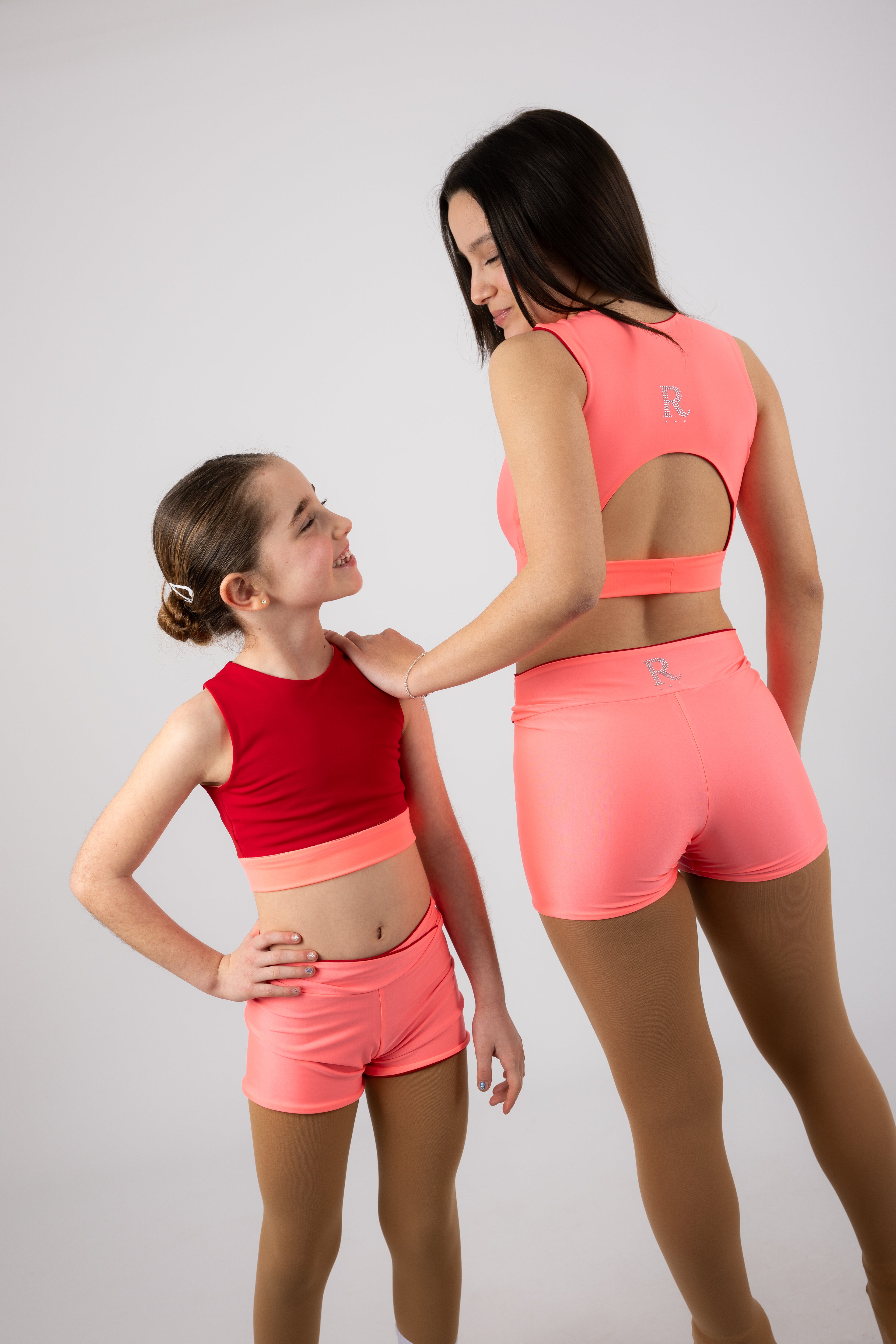 Conjunto Rosa/Vermelho (Top + Calções)